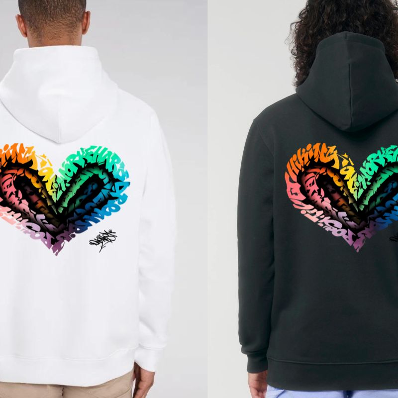 Hoodie Chromatic Love White